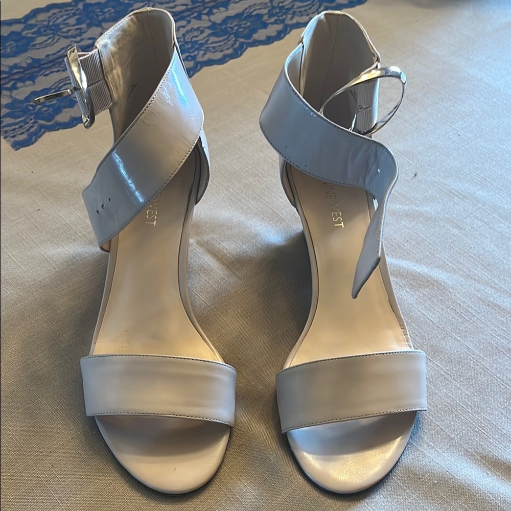 Nine West Taupe Ankle Strap Heels